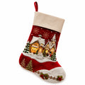 Chaussette de Noël 45 cm rouge et blanche en textile décorative à suspendre